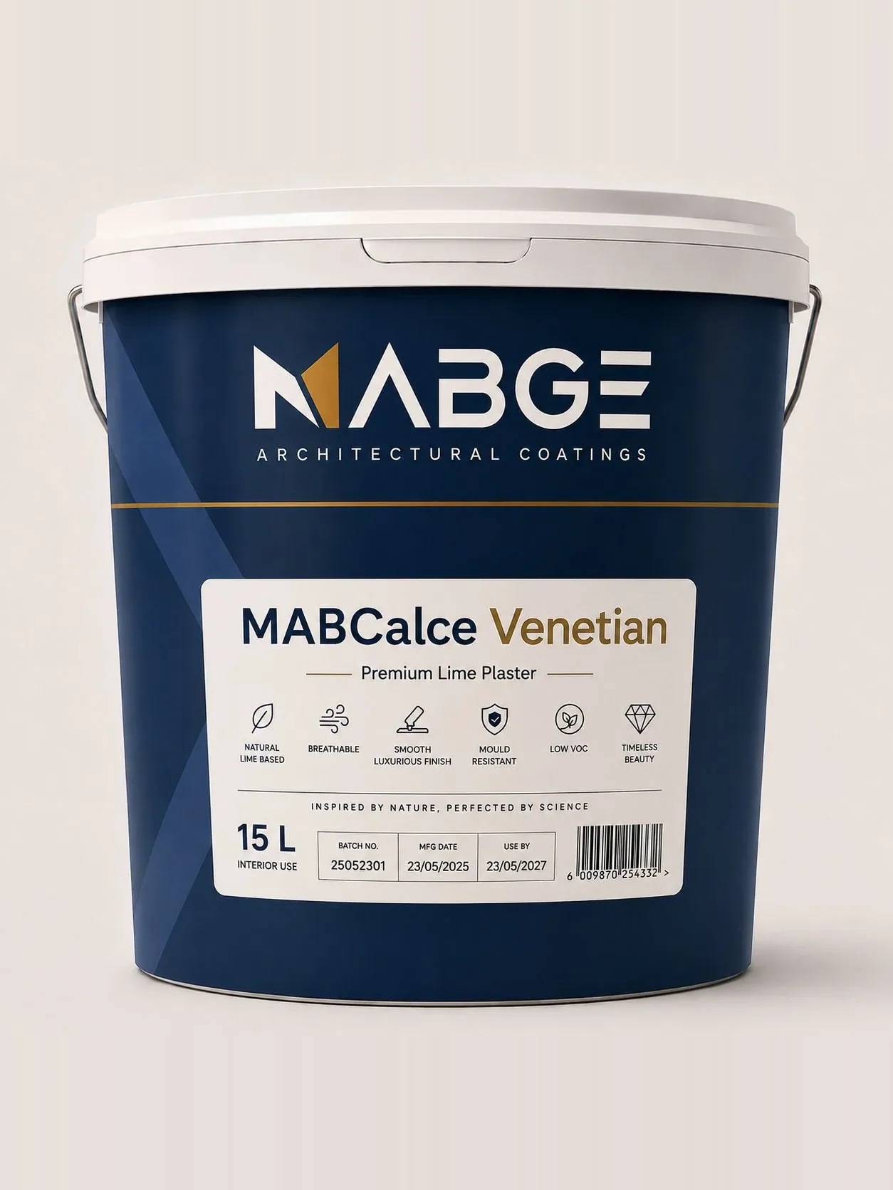 MABCalce Venetian 15 L pack: navy pail with gold detailing